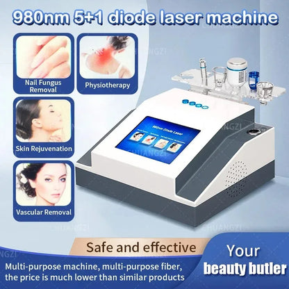 5 in 1 980nm Diode Laser Vascular Removal Machine for Spider Veins & Nail Fungus Treatment Home Beauty Care Equipment 2026