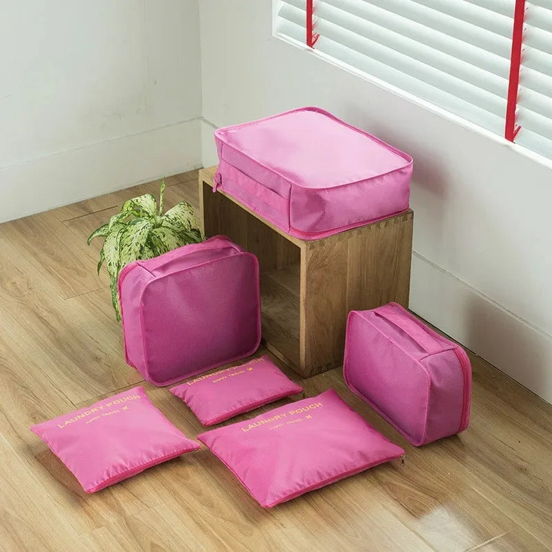 6/8Pcs Set Travel Bag Organizer Clothes Luggage Travel Organizer Blanket Shoes Organizers Bag Suitcase Pouch Packing Cubes