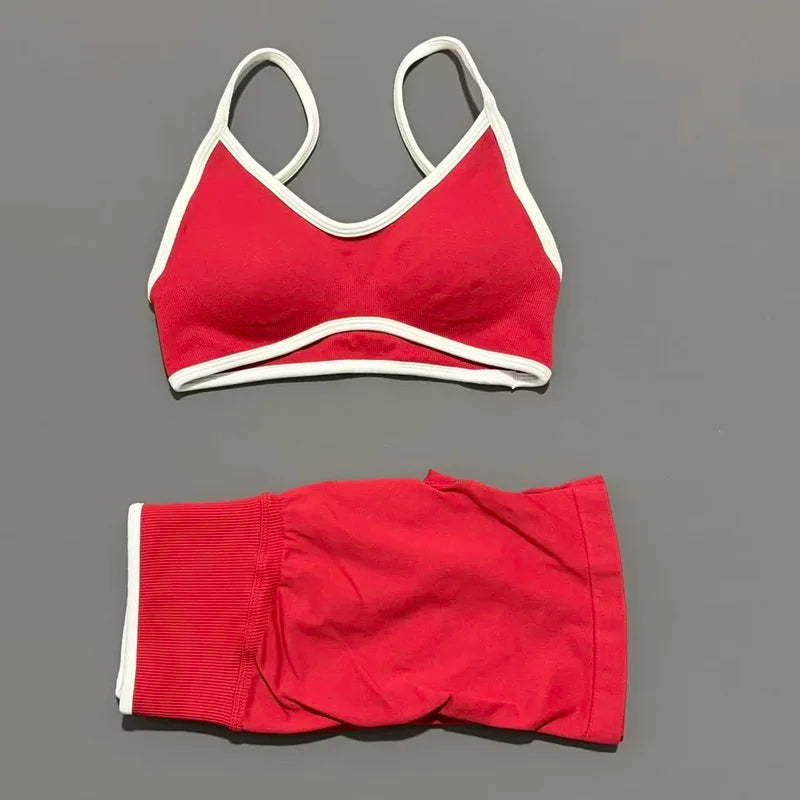 2Pcs HISTELLO Ignite Sculpt Sports Set Naked Feel Tummy Control Cross Bra Scrunch Hip Lifting Yoga Pilates Running Fitness Sets