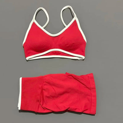 2Pcs HISTELLO Ignite Sculpt Sports Set Naked Feel Tummy Control Cross Bra Scrunch Hip Lifting Yoga Pilates Running Fitness Sets