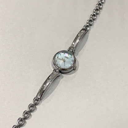 NEW Minimalist Fashion Bracelet Watches for Women Small Round Dial Clock Gift Women's Quartz Watch in Silver