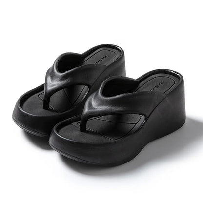 2026 New Women Fashion Slippers Soft EVA Summer Platform Shoes Girls Beach Flip Flops Thick Sole Female High Heel Street Sandals
