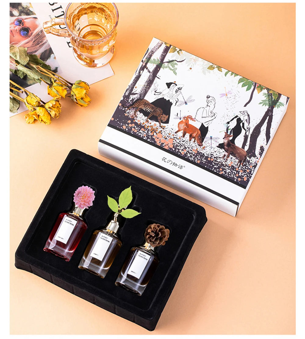 Luxury Brand Women Perfumes And Colognes Men 75ml Eau De Parfum Femme Lasting Fragrance Plant Floral Scent Spray Gift Box 3Piece