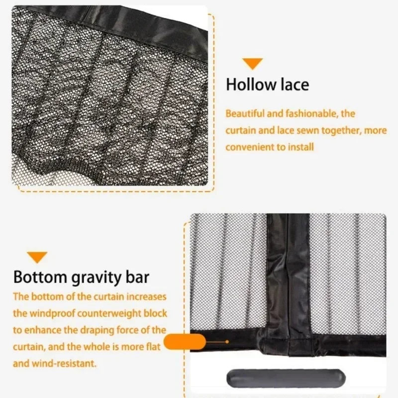 Mosquito-resistant Door Curtain Without Punching for Living Room Bedroom Dining Hands-free Mesh Partition To Prevent Insects
