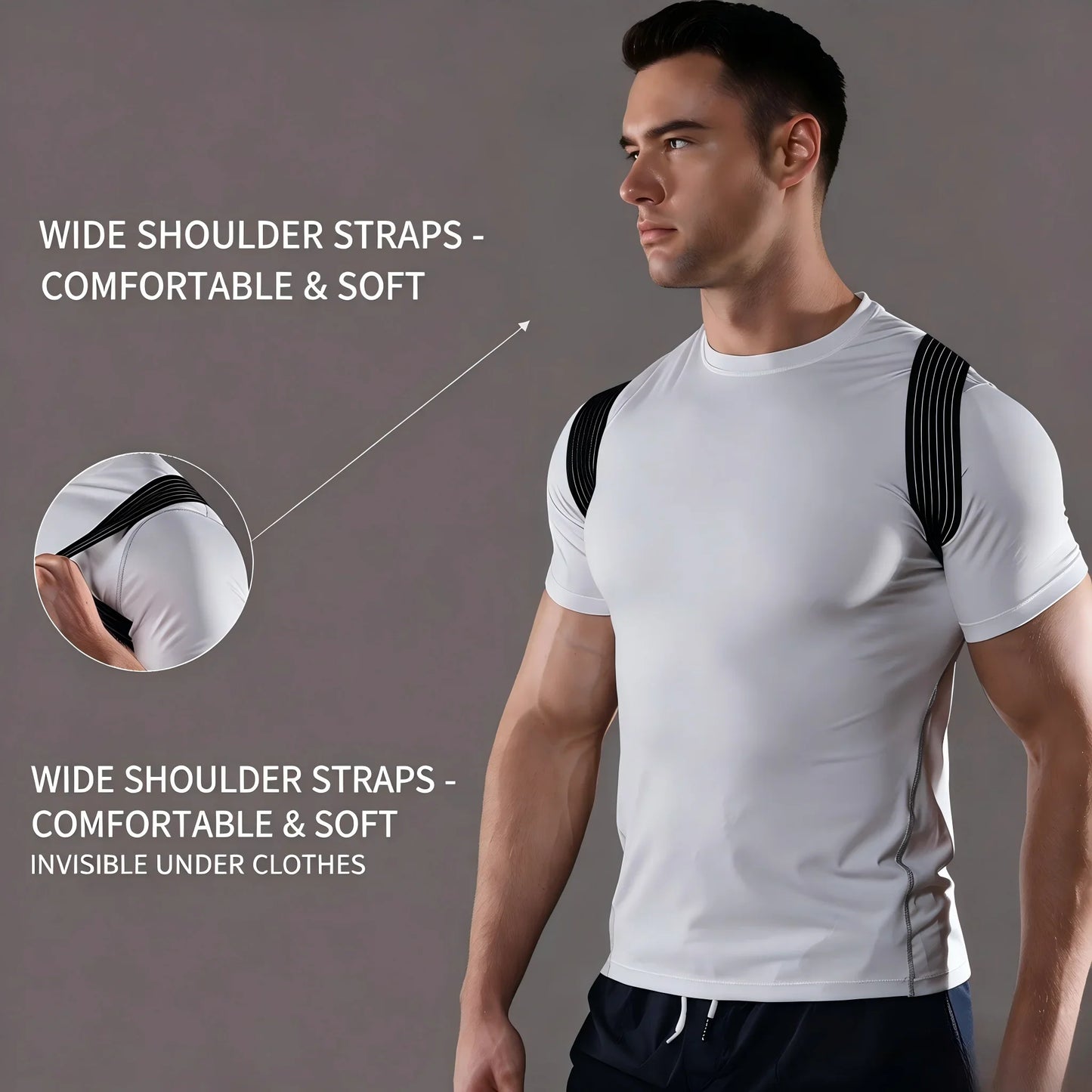VBOSi Invisible Posture Corrector Adjustable Back Brace Breathable Shoulder Support Belt for Men Women Anti‑Hunchback Spine Pos