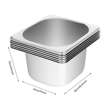 Countertop Food Container 6 Pans Condiment Dispenser Salad Dressing Appetizer Spice Fruit Cold Serving Buffet Tray