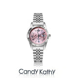 Pink-Dial Quartz Bracelet Watch