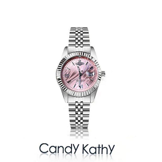 Pink-Dial Quartz Bracelet Watch