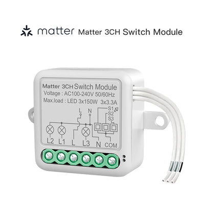 Matter WIFI Smart Switch Module Relay Breaker HomeKit Wireless Control Breaker Works With Siri Alexa Google Home Smart Home Life