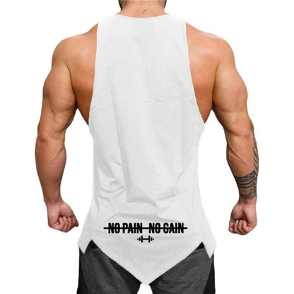 Summer Muscle Tank Tops Mens Irregular Hem Sleeveless Shirts Cotton Gym Clothing Bodybuilding Undershirt Casual Fitness Tee Tops