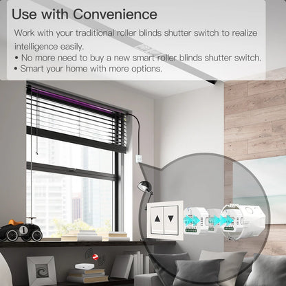 Moes Tuya ZigBee Smart RF433 Curtain Switch Module DIY for Motorized Roller Blinds Motor 2MQTT Smart Life APP Alexa Google Home