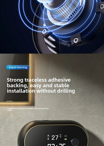 Rechargeable 400ml Automatic Foaming Soap Dispenser Wall Mounted Touchless Sensor Adjustable Foam LED Screen Bathroom Kitchen