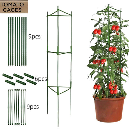 ♥DIY Tomato Plant Support Kit – Stackable Stakes & Rings for Climbing Vegetables & Flowers|〔YY33〕