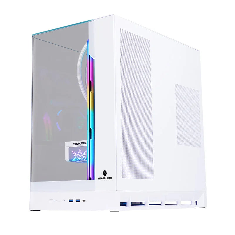 WJCOOLMAN AITO Plus ATX PC case 9.16-inch screen RGB light strip 360 water cooler Integrated curved glass computer case