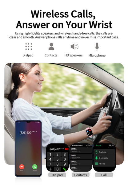 2026 New Smartwatch Bluetooth Call Fitness Tracker Heart Rate Sleep Record Outdoor Sport Watch for  Android/IOS Men Women Gift