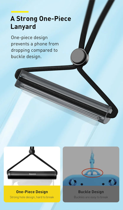 Baseus Waterproof Phone Case Under 7.2 inches For iPhone 12 Pro Max Swim Case IPX8 Universal Cover For Huawei Xiaomi Samsung