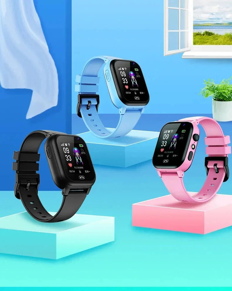 Lenovo 2027 Kids 5G Smart Watch GPS SOS Video Call HD Camera Waterproof SIM Card Support Earphone Child Watch for Boys & Girls