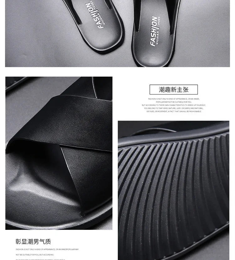 Sandals for Men Slippers Genuine Leather Luxury Brand Fashion  Men Flats Casual Non-slip Beach Sandalia Zapatos Hombre 2024