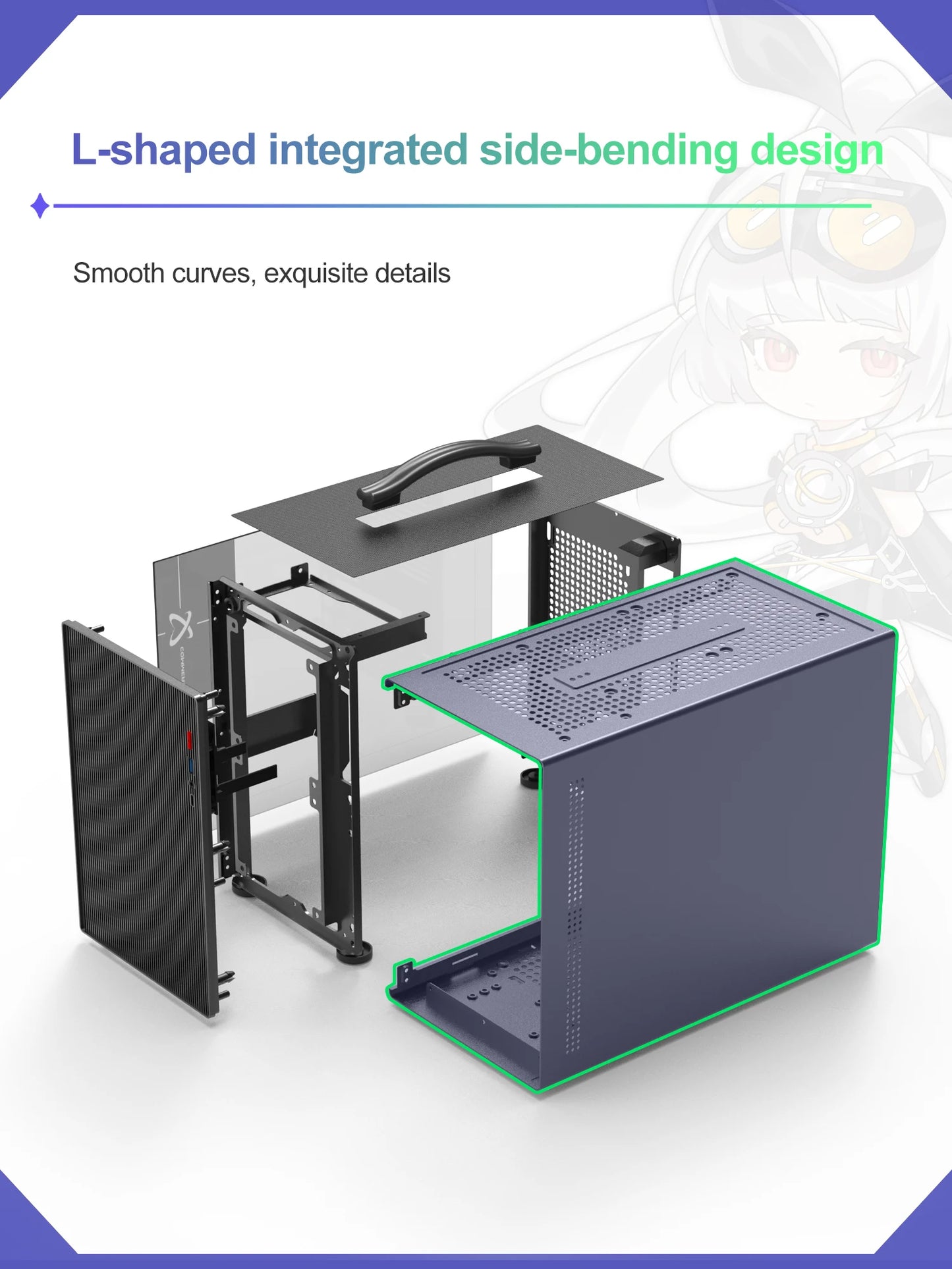 Power Train X-GAMERX M1 Handheld Portable Computer Case Side Transparent MINI Game MATX Desktop Chassis