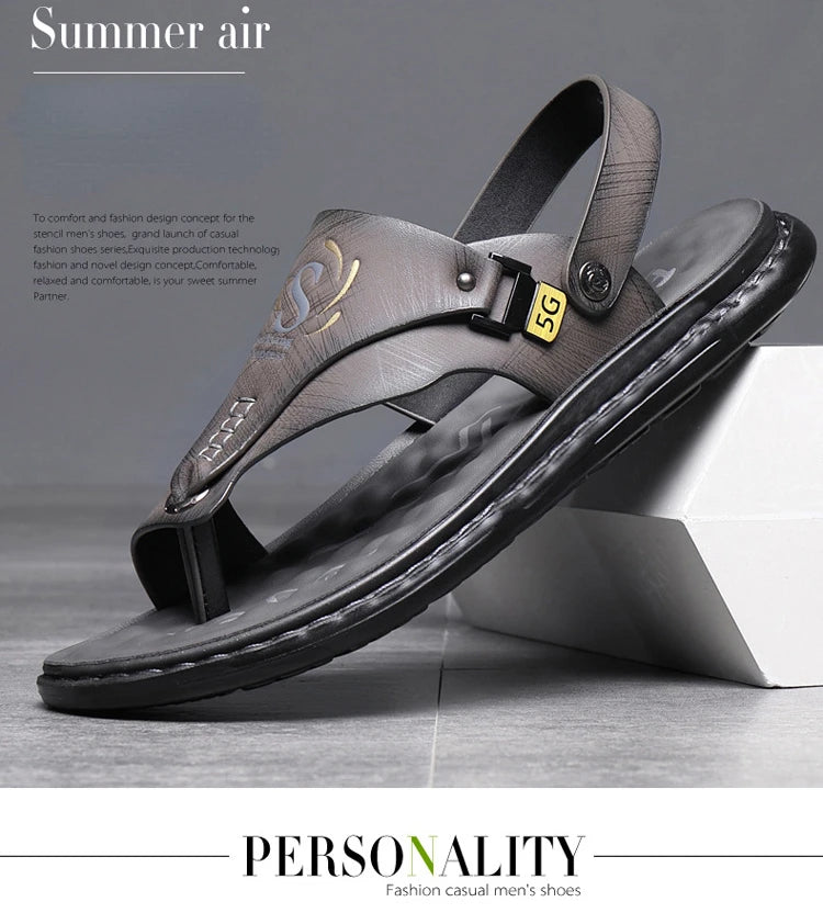 Brand Men's Sandals Summer Soft soled Anti slip Beach Shoes Male  Outdoor comfortable Men slippers Luxury High Quality sandalias