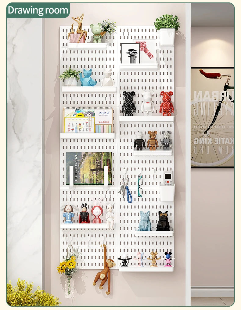 No-Holes Home Organization | This Wall Pegboard Displays & Organizes Your Daily Items & Electronics in Living Room/Study