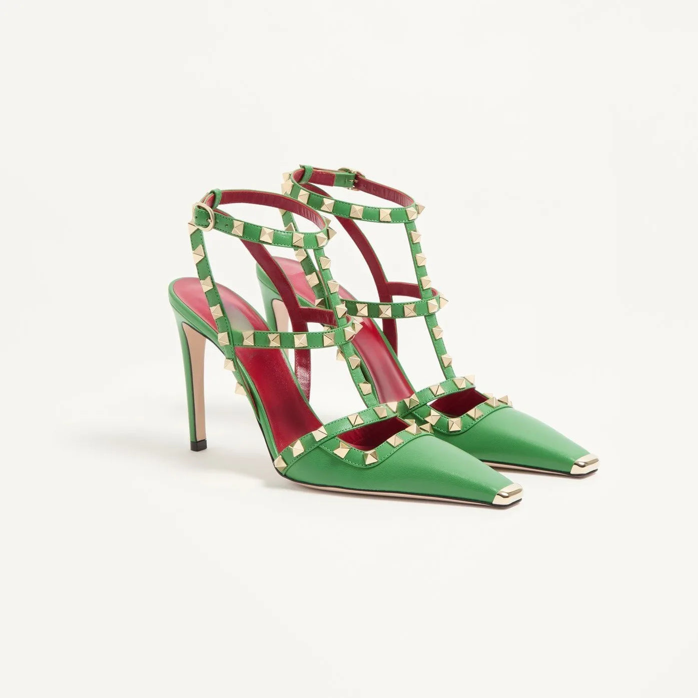 Summer Square Headed Rivet High-heeled Women's Sandals, Fashionable and Sexy Women's Party T-table Women's Plus Size Sandals