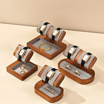 MISHITU T-shaped Watch Stand Wooden Jewelry Watch Display Stand Watch Storage Holder Bracelet Jewelry Display Watch Storage Rack
