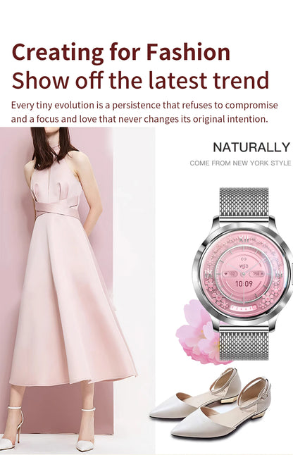 2026New Ultra-thin Women Smart Watch HD AMOLED Full Touch Screen Bluetooth Call Blood Pressure IP68 Waterproof NFC 7.3mm bracele