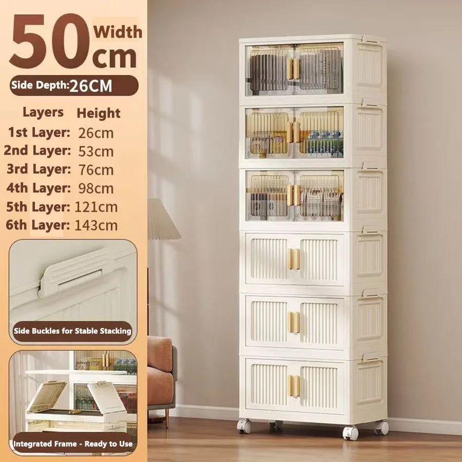 Large Capacity Dustproof Wardrobe Sundries Cabinet Multifunction Folding Storage Cabinet Locker Closet Organizer