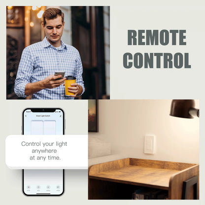 MOES Tuya ZigBee Smart Light Switch US Push Button Wall Switch Work With Alexa Google Home Neutral Wire/No Neutral Wire Required