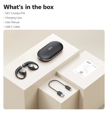 QCY Crossky R70 BH24CT02A Open-Ear Wireless Headphones Hi-Res with LDAC Bluetooth 6.0 Earphones Bass Boost Spatial Sound Earbuds