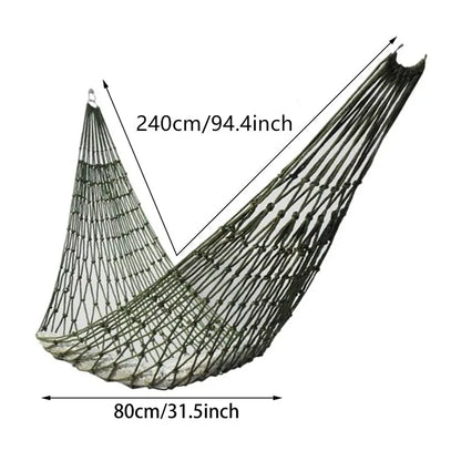 Outdoor Equipment Thick Mesh Camping Hammock Nylon Rope Single Person Mesh Hammock Outdoor Camping Equipment Accessories