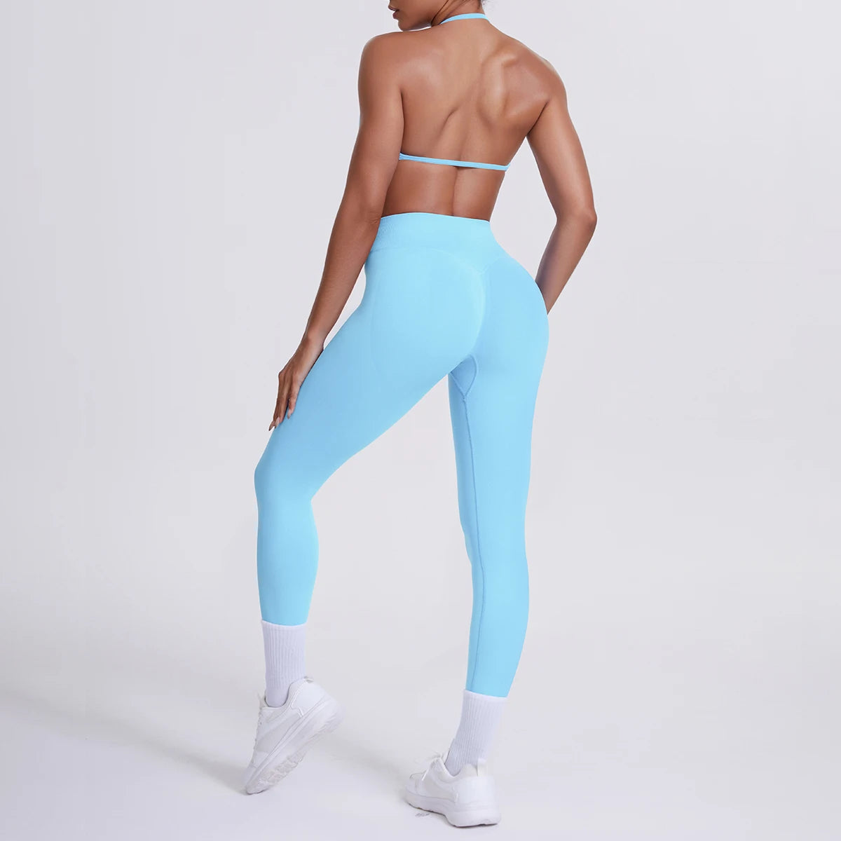 Women 2pcs Patchwork Sport Yoga Suit Training Sleeveless Sport Gym Tops Tummy Control Slimming Booty Leggings Yoga Suit Sports