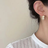 White & Green Stone Hoop Earrings