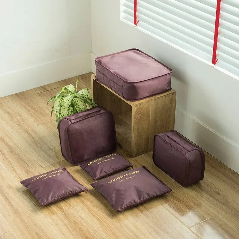 6/8Pcs Set Travel Bag Organizer Clothes Luggage Travel Organizer Blanket Shoes Organizers Bag Suitcase Pouch Packing Cubes