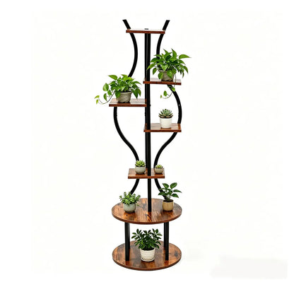 Space-Saving 7-Tier Metal Plant Stand – 57" Tall Indoor Plant Shelf for Living Room, Bedroom, Balcony – Modern, Stable, Rust-Proof – Vertical Flower Display Rack