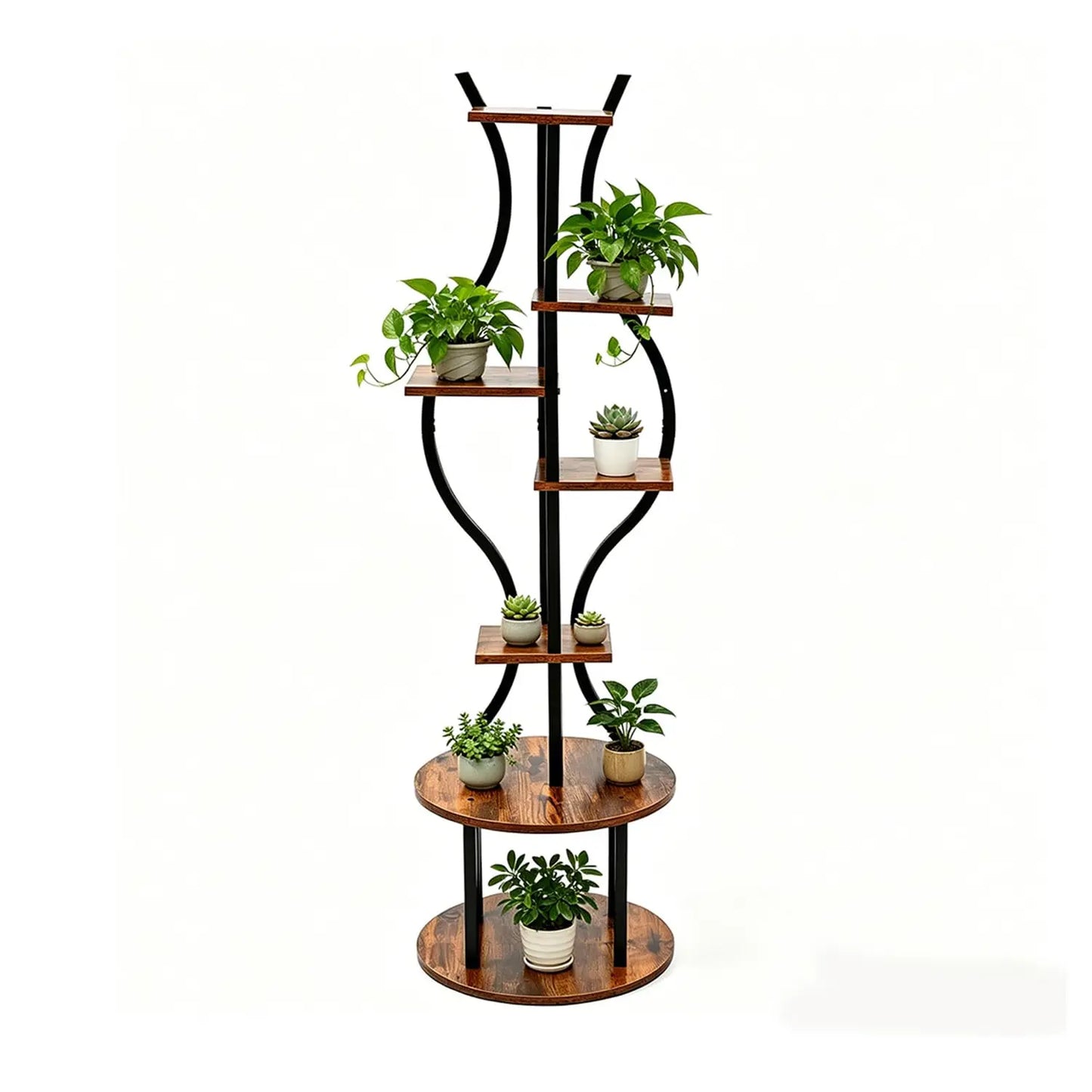Space-Saving 7-Tier Metal Plant Stand – 57" Tall Indoor Plant Shelf for Living Room, Bedroom, Balcony – Modern, Stable, Rust-Proof – Vertical Flower Display Rack