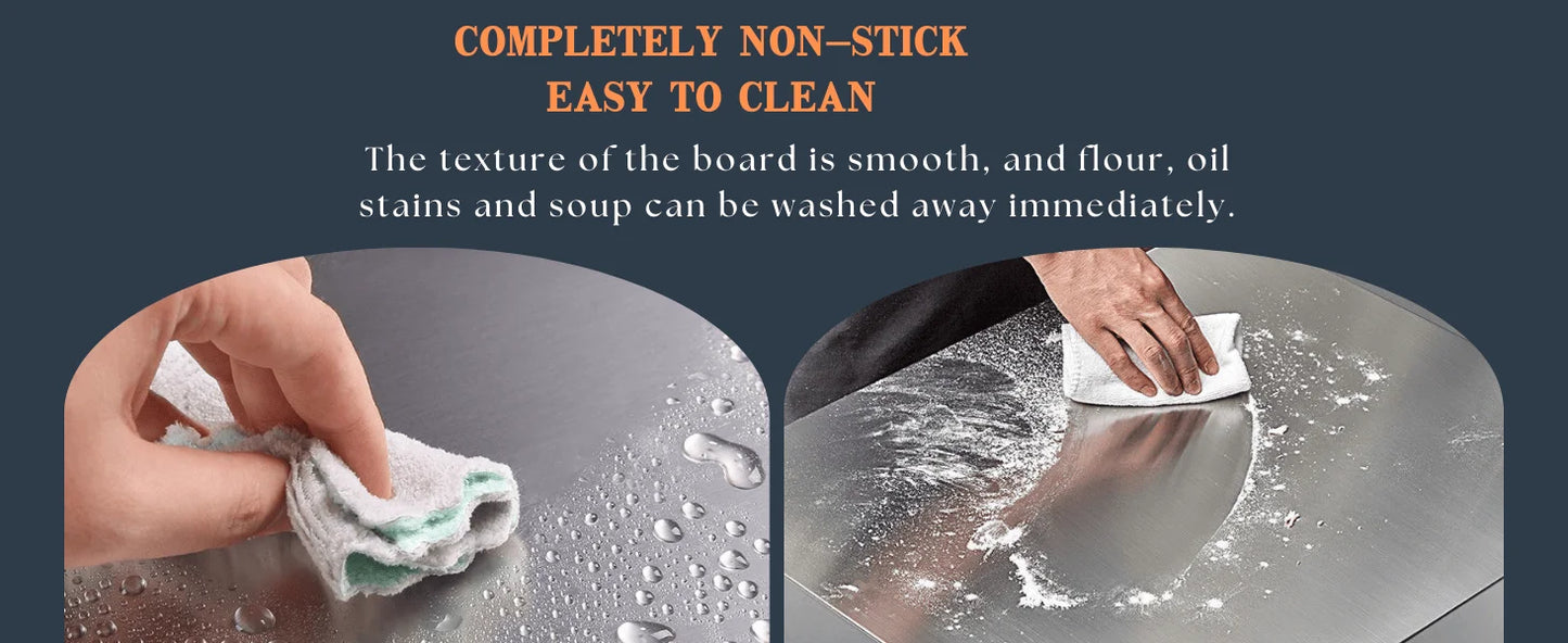 Large Stainless Steel Cutting Board with Lip for Kitchen over Sink Meat Chopping Board Metal Countertop Board