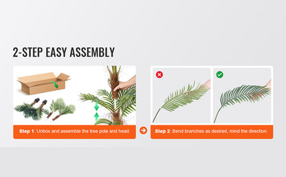 SucceBuy Artificial Palm Tree 4/5/6 FT Faux Plant Secure PE Material & Anti-Tip Tilt Protection Low-Maintenance Plant for Home