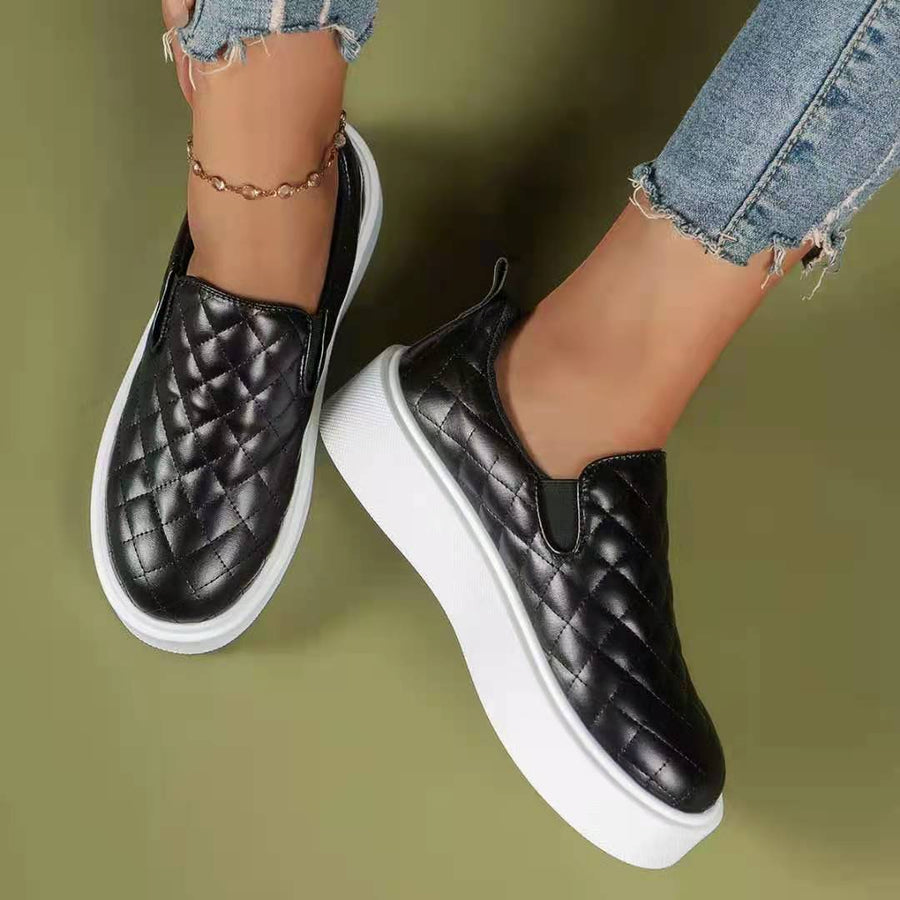 Women's Quilted Platform Slip-On Shoes – product view 1