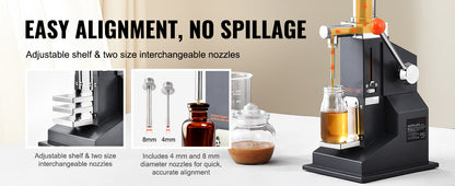 SucceBuy A03 5-50ml/5-100ml Manual Liquid Filling Machine Paste Bottle Filler Adjustable with Hopper for Juice Shampoo Honey