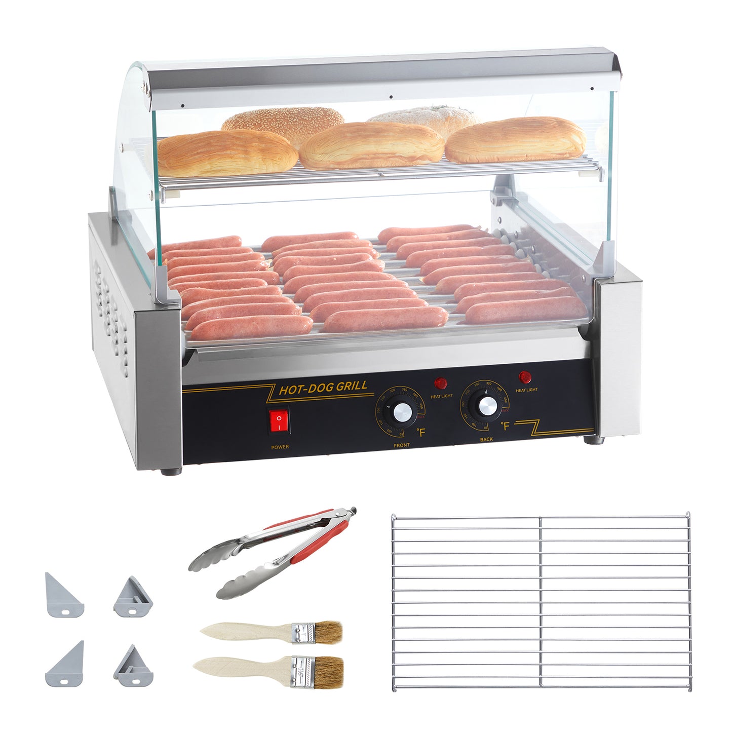 SucceBuy  5/7/11 Commercial Hot Dog Roller Electric Sausage Maker Barbecue Grill Machine for Camping Party Home Appliance 110V