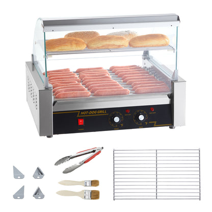 SucceBuy  5/7/11 Commercial Hot Dog Roller Electric Sausage Maker Barbecue Grill Machine for Camping Party Home Appliance 110V