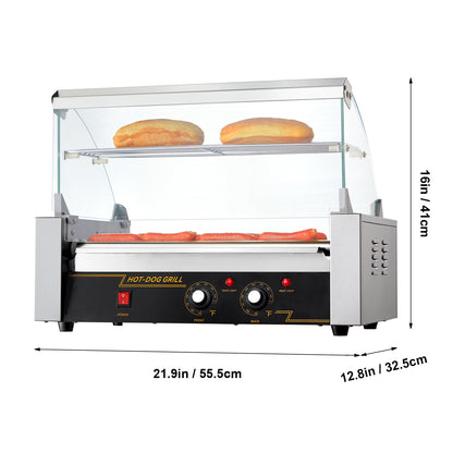 SucceBuy  5/7/11 Commercial Hot Dog Roller Electric Sausage Maker Barbecue Grill Machine for Camping Party Home Appliance 110V
