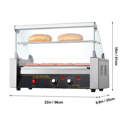 SucceBuy  5/7/11 Commercial Hot Dog Roller Electric Sausage Maker Barbecue Grill Machine for Camping Party Home Appliance 110V