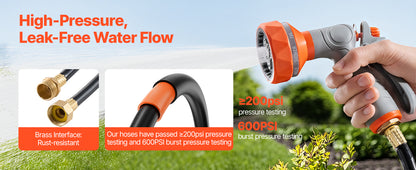 SucceBuy Retractable Garden Hose Reel Wall Mounted Hose Reel Heavy Duty Garden Hose Reel with 9Pattern Nozzle 180°Swivel Bracket